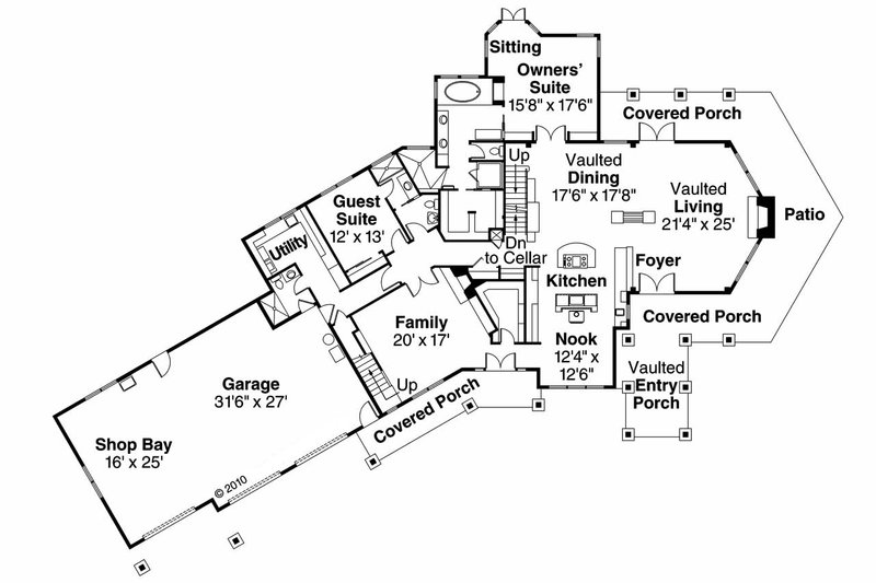 Dream House Plan - Floor Plan - Main Floor for Craftsman House Plan #124-761 - 4 bed, 5.5 bath