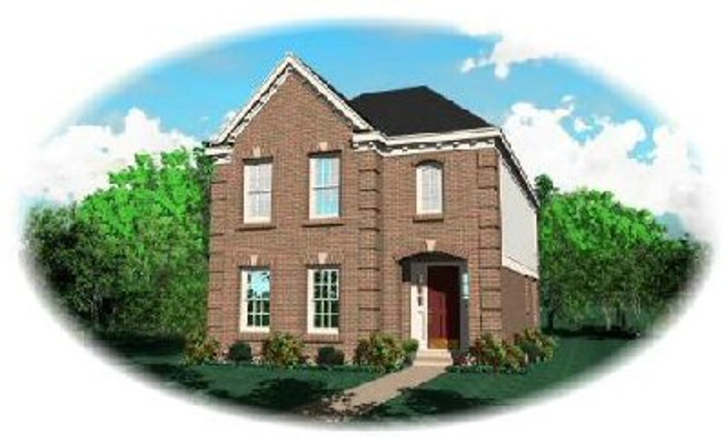 Exterior - Front Elevation 2 for European House Plan #81-155 - 3 bed, 2.5 bath
