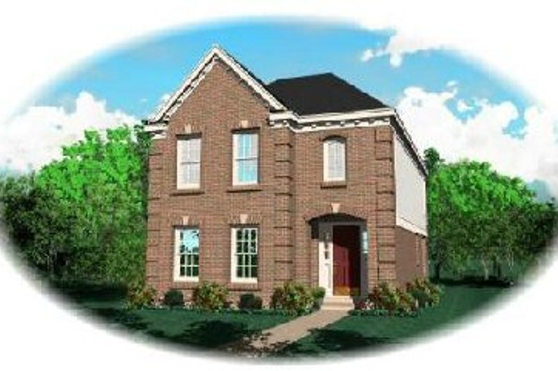 Exterior - Front Elevation 2 for European House Plan #81-155 - 3 bed, 2.5 bath