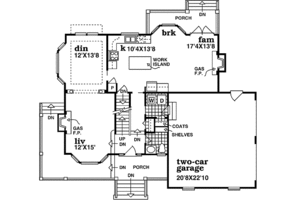 Floor Plan - Main Floor for Traditional House Plan #47-386 - 3 bed, 2.5 bath