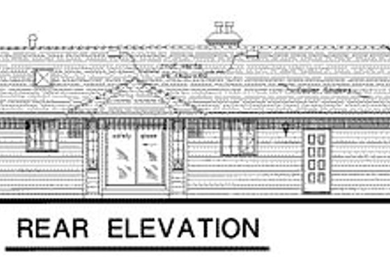 Exterior - Rear Elevation for Ranch House Plan #18-169 - 3 bed, 2 bath