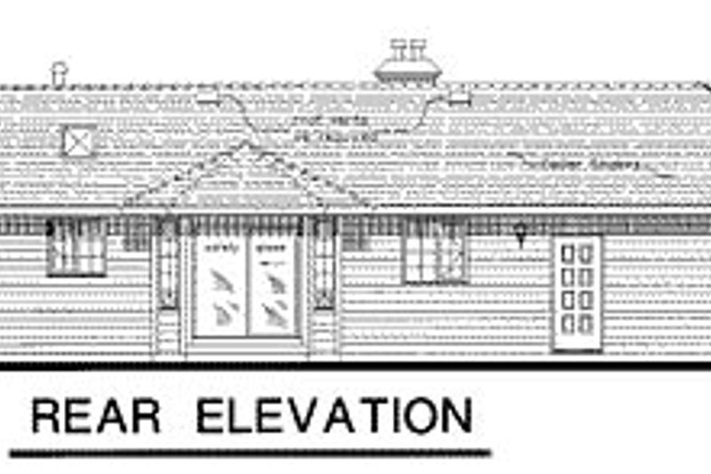 Architectural House Design - Exterior - Rear Elevation for Ranch House Plan #18-169 - 3 bed, 2 bath