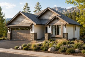 House Design - Exterior - Front Elevation for Craftsman House Plan #1100-148 - 2 bed, 2 bath