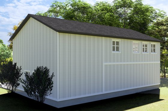 Exterior - Rear Elevation for Barndominium House Plan #1060-186 - 2 bed, 1 bath