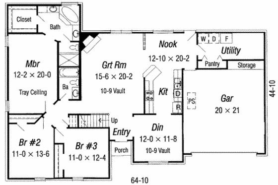 Floor Plan - Main Floor for European House Plan #329-110 - 5 bed, 3 bath