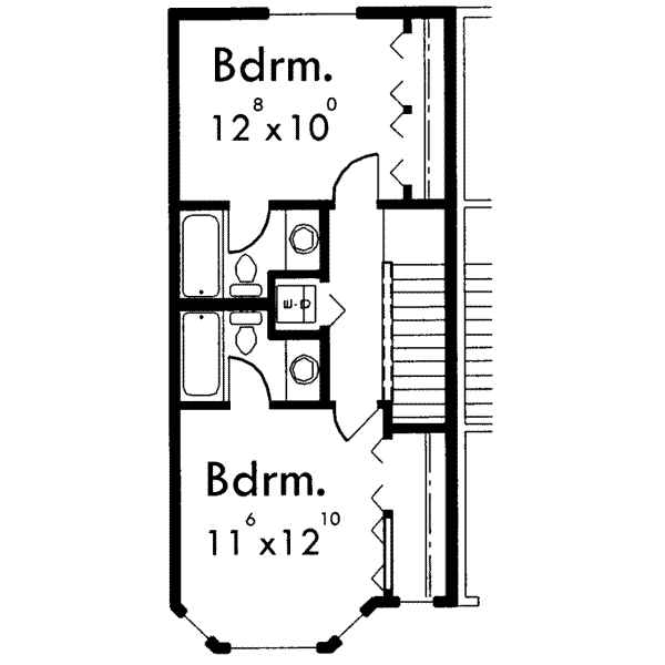 Traditional Floor Plan - Upper Floor Plan #303-404