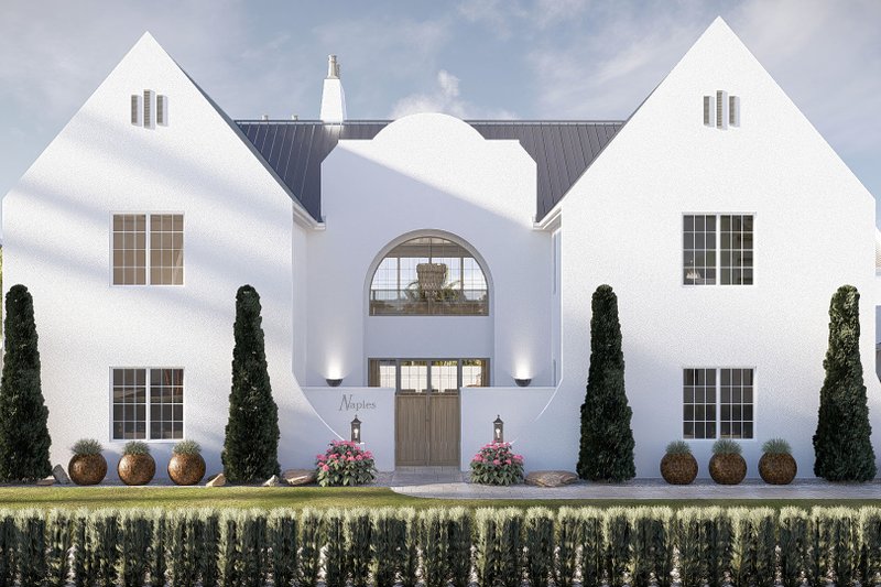 House Blueprint - Exterior - Front Elevation 3 for Beach House Plan #455-768 - 6 bed, 6.5 bath