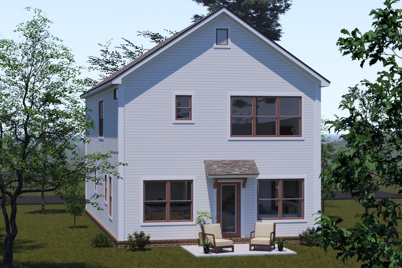 House Blueprint - Exterior - Rear Elevation for Cottage House Plan #513-2327 - 4 bed, 3.5 bath