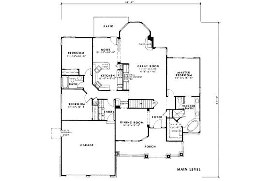 Floor Plan - Main Floor for European House Plan #312-538 - 3 bed, 2 bath
