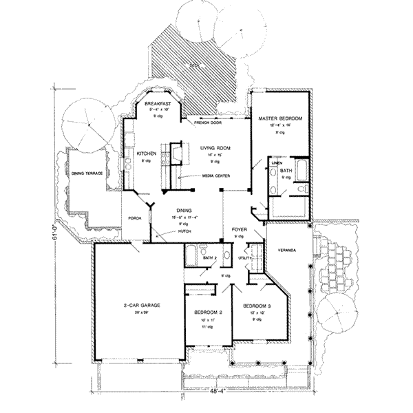 Dream House Plan - Southern Floor Plan - Main Floor Plan #410-334