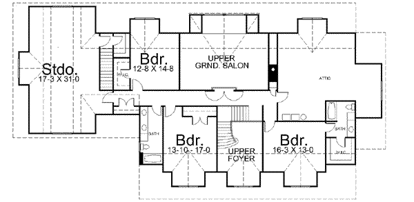 Architectural House Design - Country Floor Plan - Upper Floor Plan #119-224