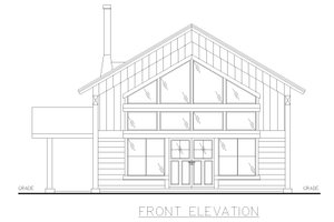 Exterior - Front Elevation 3 for Contemporary House Plan #117-915 - 2 bed, 1 bath