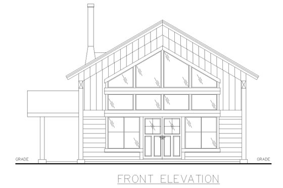 Exterior - Front Elevation 3 for Contemporary House Plan #117-915 - 2 bed, 1 bath