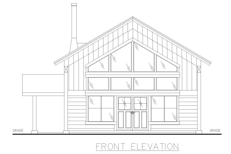 Home Plan - Exterior - Front Elevation 3 for Contemporary House Plan #117-915 - 2 bed, 1 bath