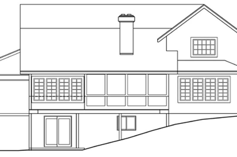 Home Plan - Exterior - Rear Elevation for Mediterranean House Plan #124-409 - 3 bed, 2.5 bath