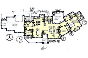 Floor Plan - Main Floor for Craftsman House Plan #921-1 - 3 bed, 3.5 bath