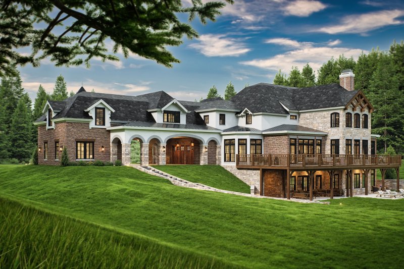 Home Plan - Exterior - Rear Elevation 1 for Mediterranean House Plan #119-414 - 4 bed, 4.5 bath
