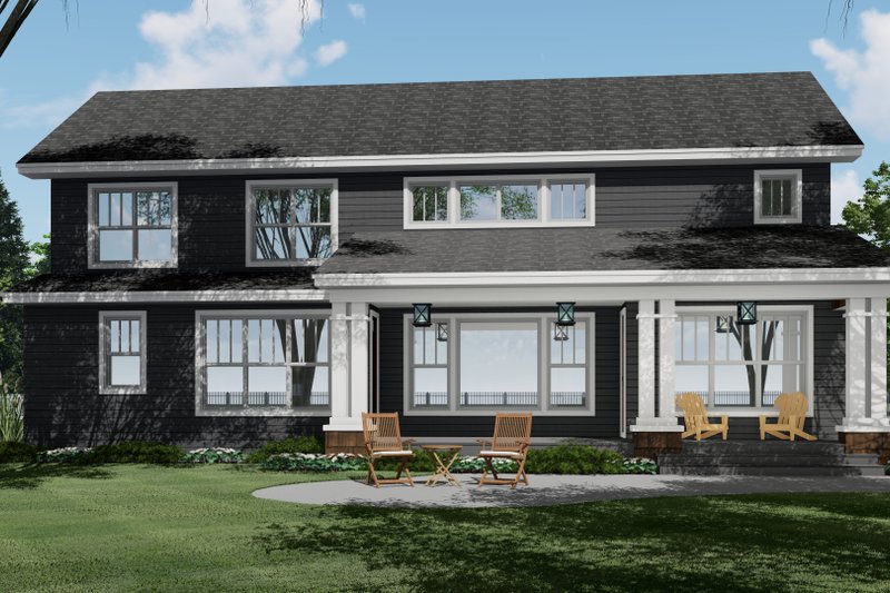 House Plan Design - Exterior - Rear Elevation 1 for Craftsman House Plan #51-1205 - 4 bed, 3.5 bath