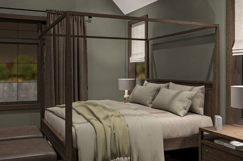 House Blueprint - Interior - Master Bedroom 1 for Farmhouse House Plan #455-583 - 2 bed, 2 bath