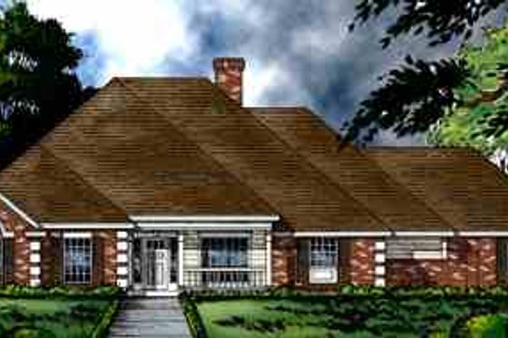 Exterior - Front Elevation for European House Plan #40-110 - 4 bed, 3 bath