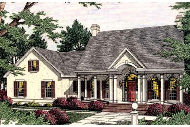 Dream House Plan - Colonial Exterior - Front Elevation Plan #406-276