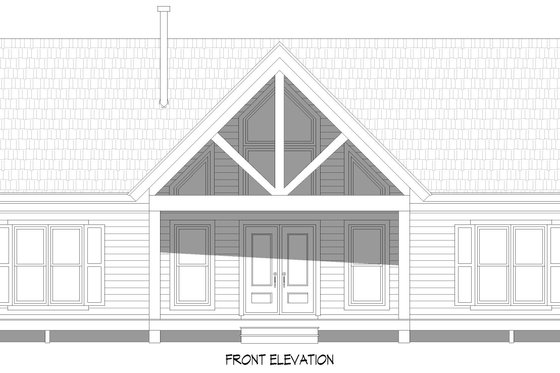 Exterior - Front Elevation 3 for Country House Plan #932-1335 - 3 bed, 2 bath