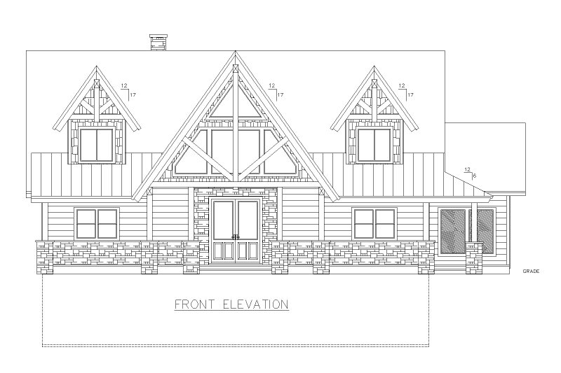 Architectural House Design - Exterior - Front Elevation 3 for Craftsman House Plan #117-938 - 3 bed, 2.5 bath