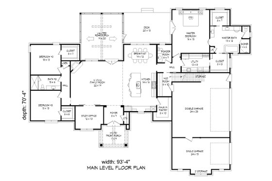 Floor Plan - Main Floor for Country House Plan #932-125 - 3 bed, 3.5 bath