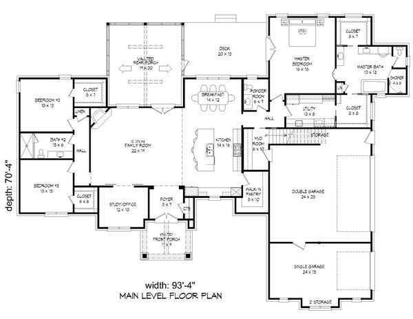 Dream House Plan - Country Floor Plan - Main Floor Plan #932-125