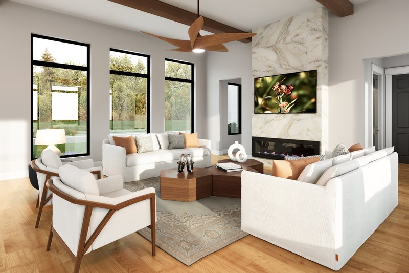House Design - Interior - Family Room for Farmhouse House Plan #430-352 - 3 bed, 3.5 bath