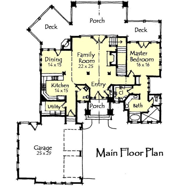 Craftsman Floor Plan - Main Floor Plan #921-17