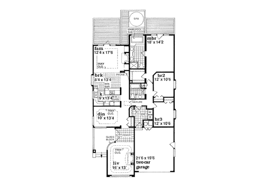 Floor Plan - Main Floor for Traditional House Plan #47-479 - 3 bed, 2 bath