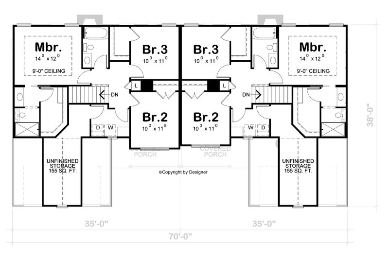 Farmhouse Style House Plan - 3 Beds 2.5 Baths 1467 Sq/Ft Plan #20-2549 ...