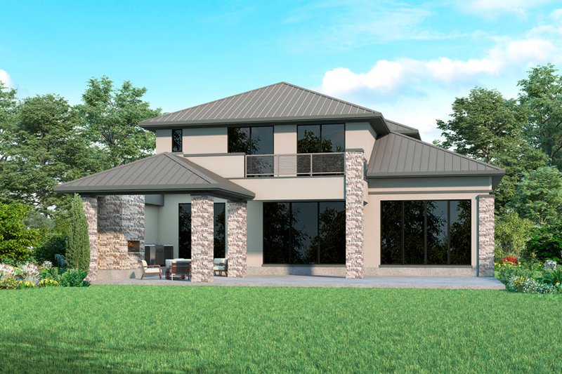 House Plan Design - Exterior - Rear Elevation for Contemporary House Plan #930-537 - 4 bed, 4.5 bath