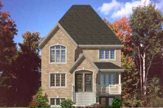 Exterior - Front Elevation for European House Plan #138-181 - 3 bed, 1 bath