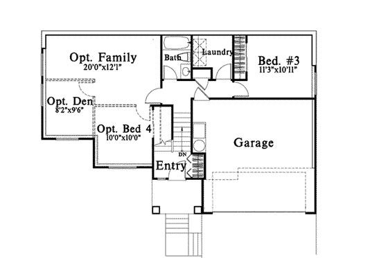 Floor Plan - Lower Floor for Traditional House Plan #78-204 - 3 bed, 3 bath