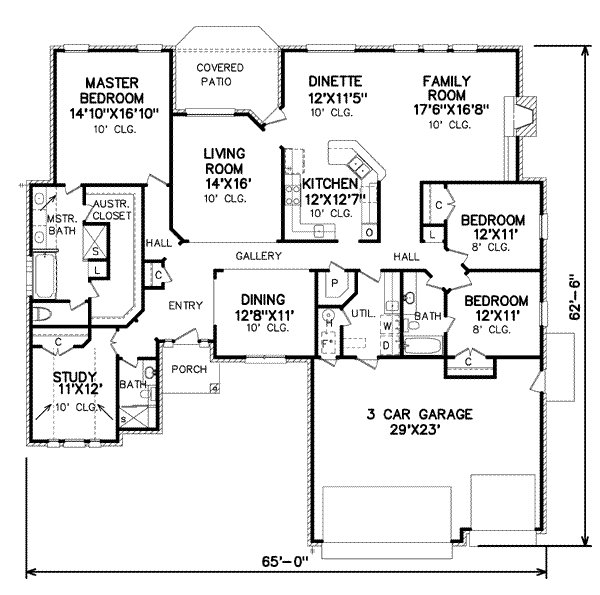 Traditional Floor Plan - Main Floor Plan #65-418