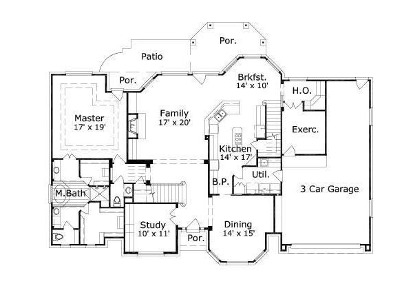 European Floor Plan - Main Floor Plan #411-416