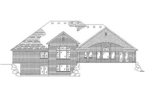 Exterior - Rear Elevation for Traditional House Plan #5-317 - 4 bed, 3.5 bath