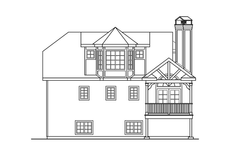 Home Plan - Exterior - Rear Elevation for Traditional House Plan #124-581 - 2 bed, 3 bath