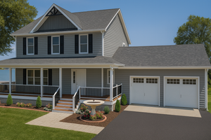 Exterior - Front Elevation 3 for Farmhouse House Plan #1115-2 - 3 bed, 2.5 bath