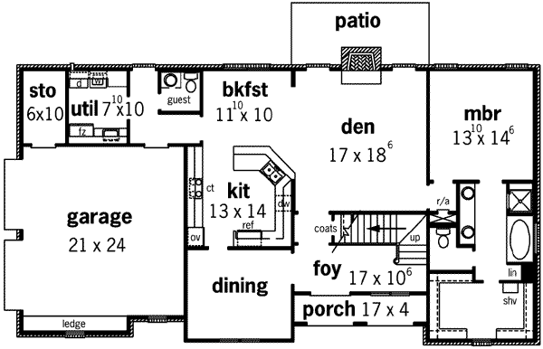 European Floor Plan - Main Floor Plan #16-275