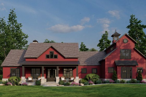 Exterior - Front Elevation 3 for Farmhouse House Plan #923-350 - 4 bed, 3.5 bath
