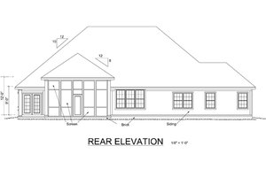 Exterior - Rear Elevation for Traditional House Plan #513-2045 - 4 bed, 3.5 bath