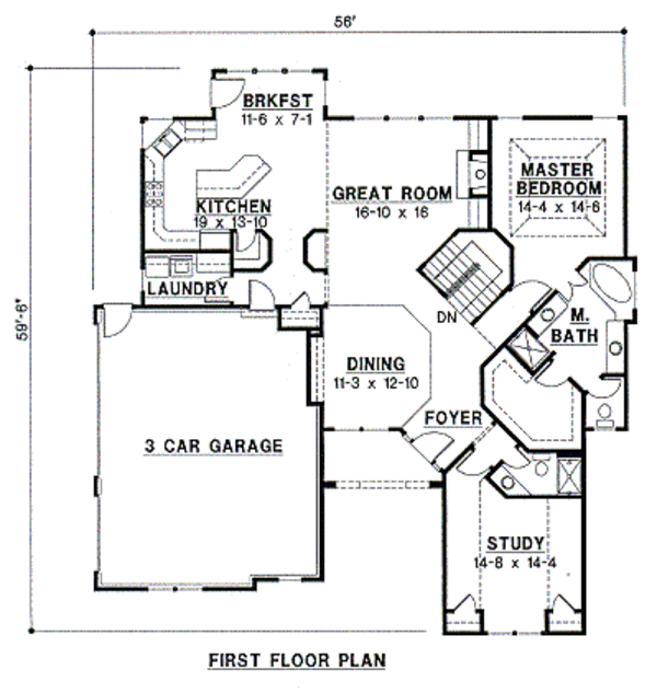 European Floor Plan - Main Floor Plan #67-161