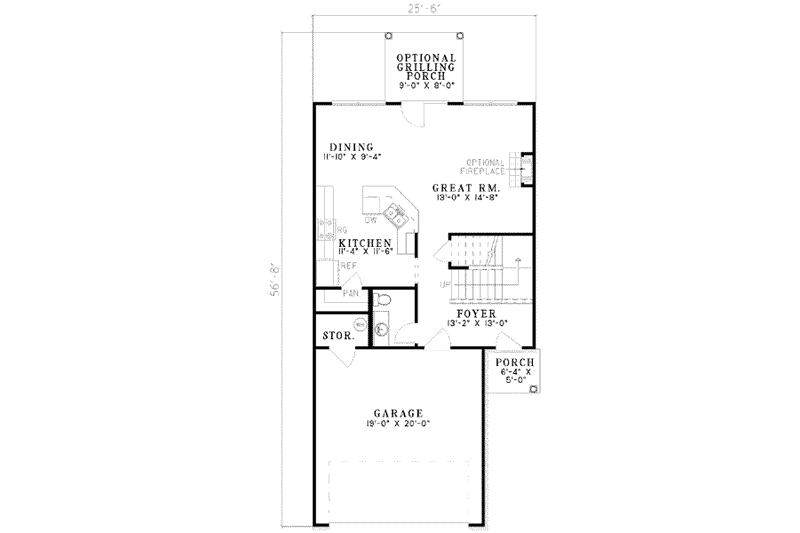Home Plan - Floor Plan - Main Floor for Traditional House Plan #17-424 - 3 bed, 2.5 bath