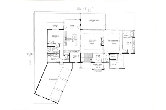 Floor Plan - Main Floor for Modern House Plan #437-130 - 4 bed, 4 bath