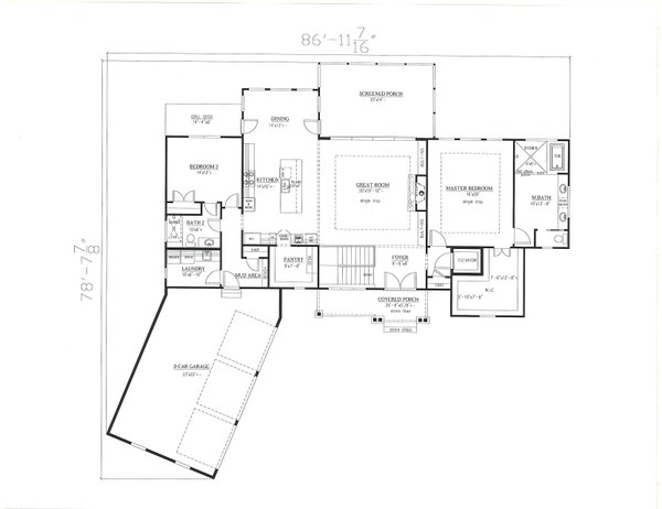 Architectural House Design - Modern Floor Plan - Main Floor Plan #437-130