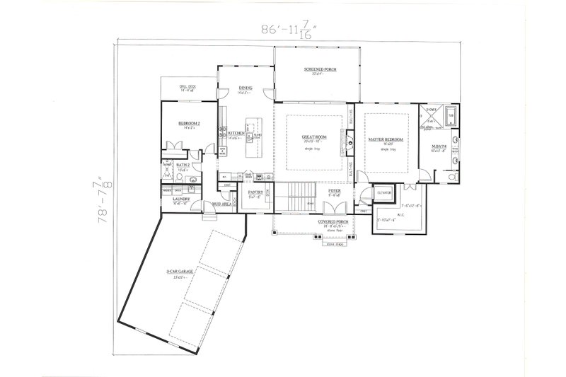 Architectural House Design - Floor Plan - Main Floor for Modern House Plan #437-130 - 4 bed, 4 bath