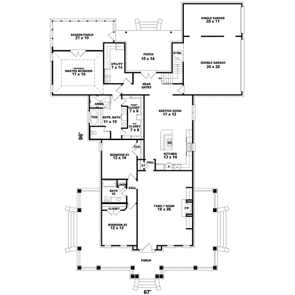 Southern Floor Plan - Main Floor Plan #81-1223